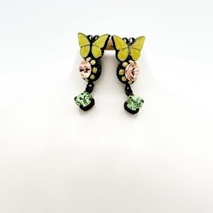 Green butterfly earrings